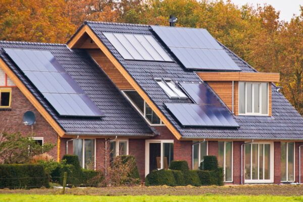Newly Built Modern House equiped with Photovoltaic Solar Panels